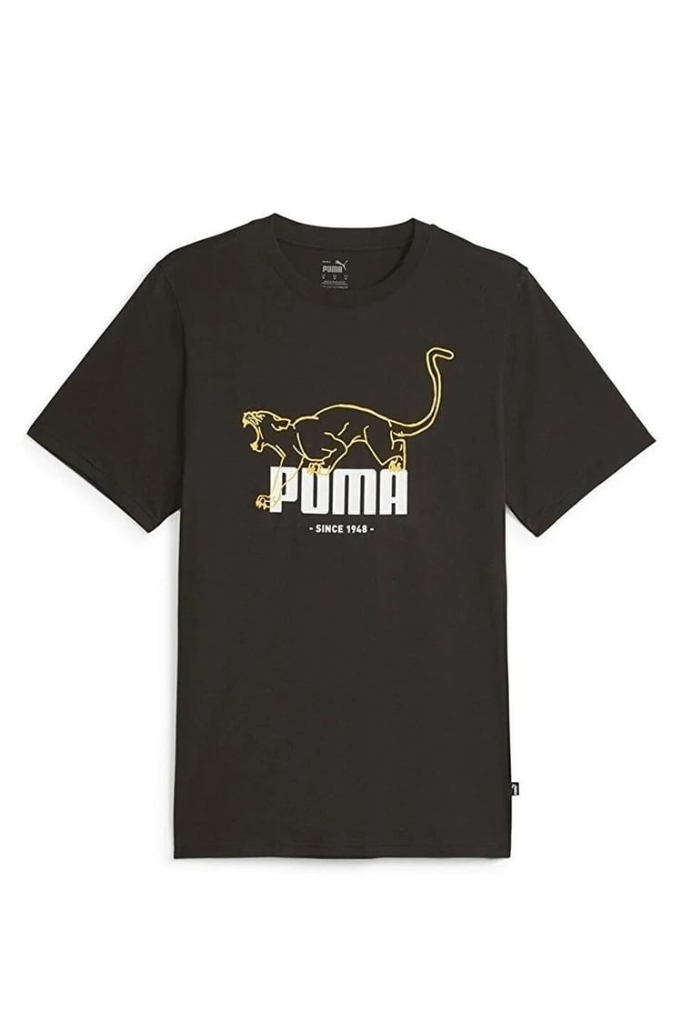 Puma 677190 01 Graphıcs Anımal Tee Puma Black Yetişkin Erkek T-shirt