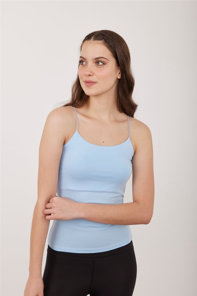 Rsp R848 Buz Mavi Uzun Krop İp Askılı T-Shirt