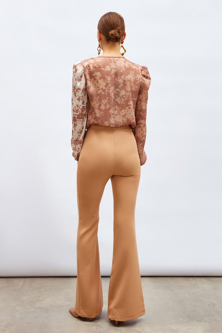 Sateen 139 317 5506 Camel Kadın İspanyol Paca Pantolon