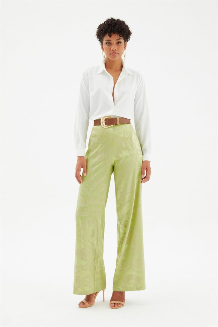 Sateen 268-2530 Ekru Kadın Klasik Gömlek