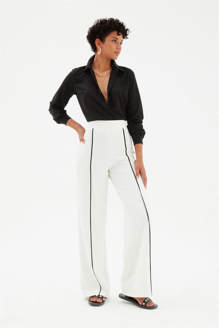 Sateen 268-2530 Siyah Kadın Klasik Gömlek