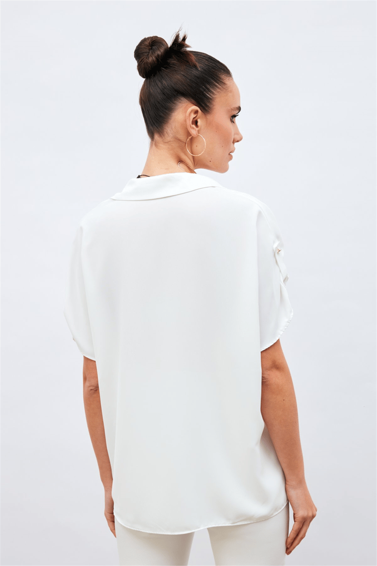 Sateen Y26 1100-2032 Kısa Kol Gömlek Ekru