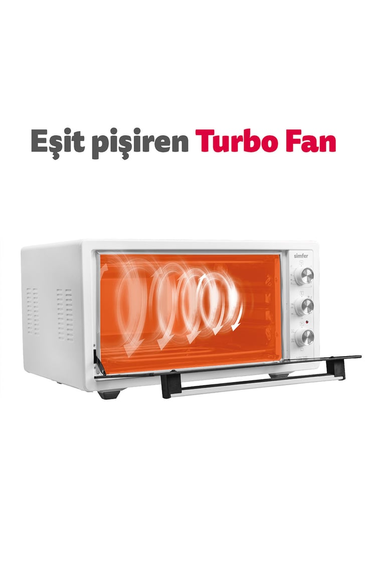 Sımfer 4502 45 Lt Beyaz Turbo Midi Fırın