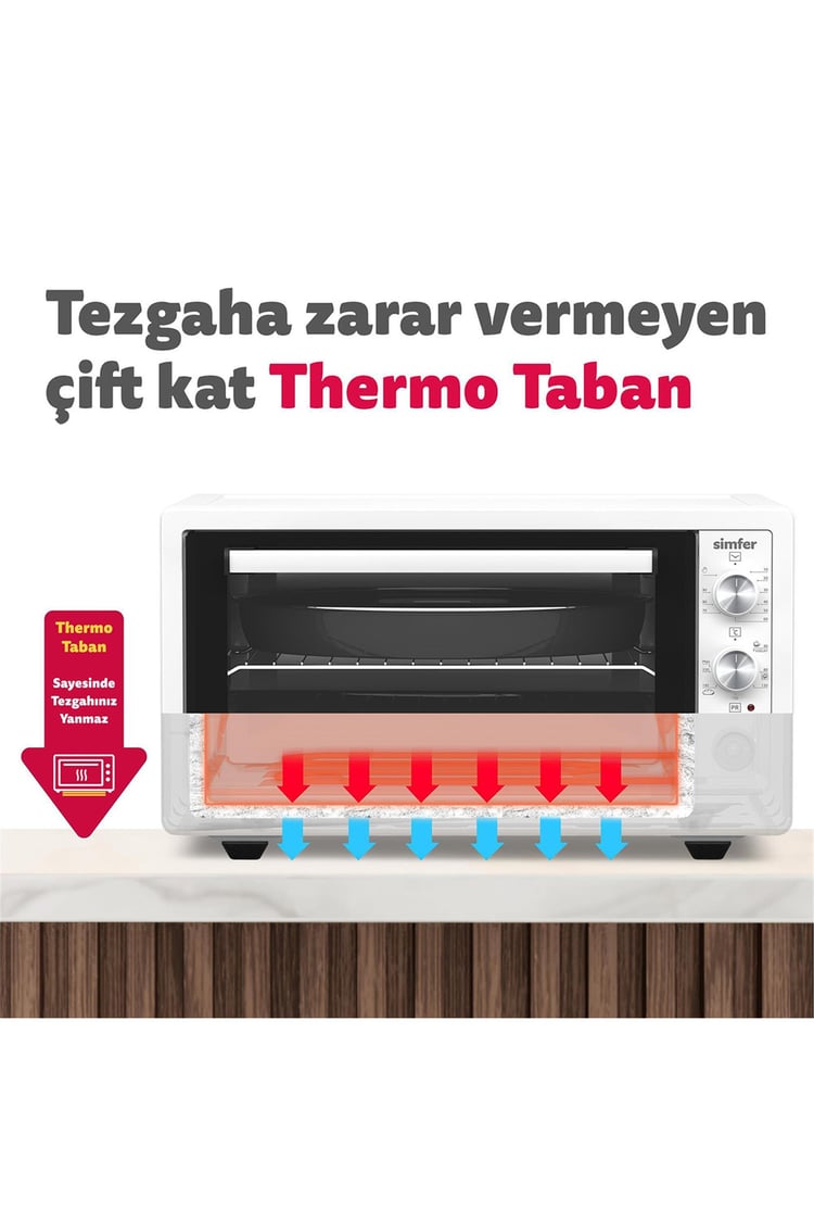Simfer 4502 Turbo Beyaz Midi Fırın 45 Litre Yoğurt Fonksiyonlu