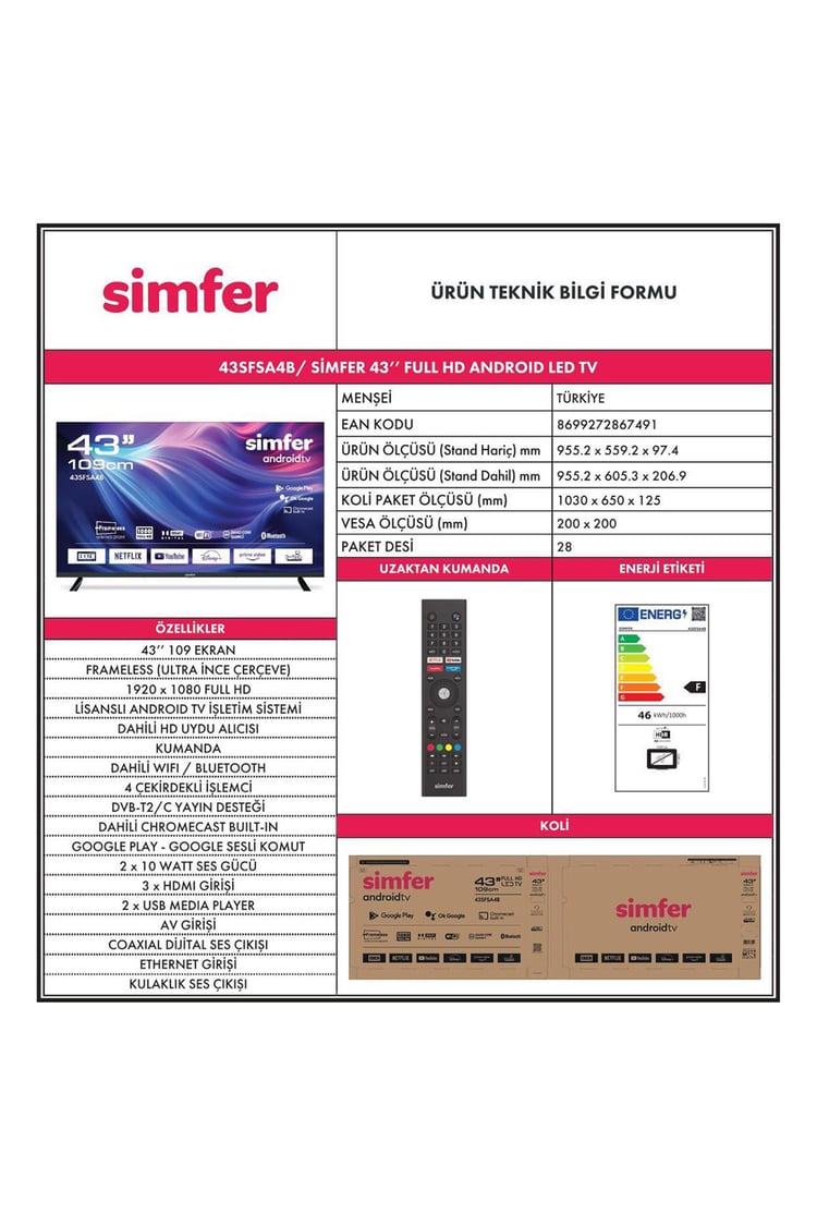 Simfer 50SFSW6M 4K Ultra HD 50