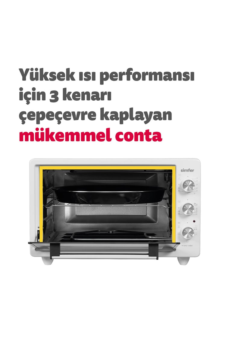 Simfer M-4242 42Litre Beyaz Midi Fırın 6 Fonksiyon Turbo
