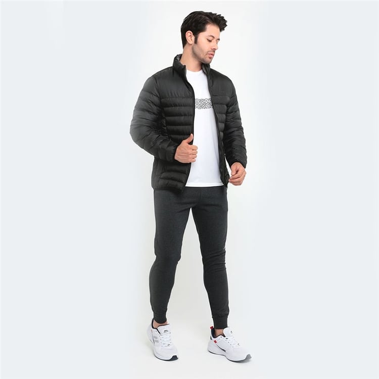 Slazenger Boss Siyah Erkek Şişme Kapşonsuz Kaban