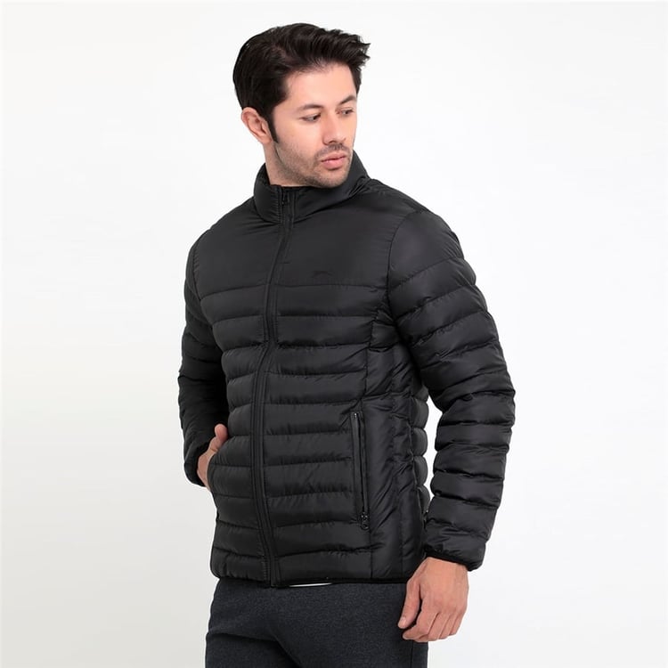 Slazenger Boss Siyah Erkek Şişme Kapşonsuz Kaban