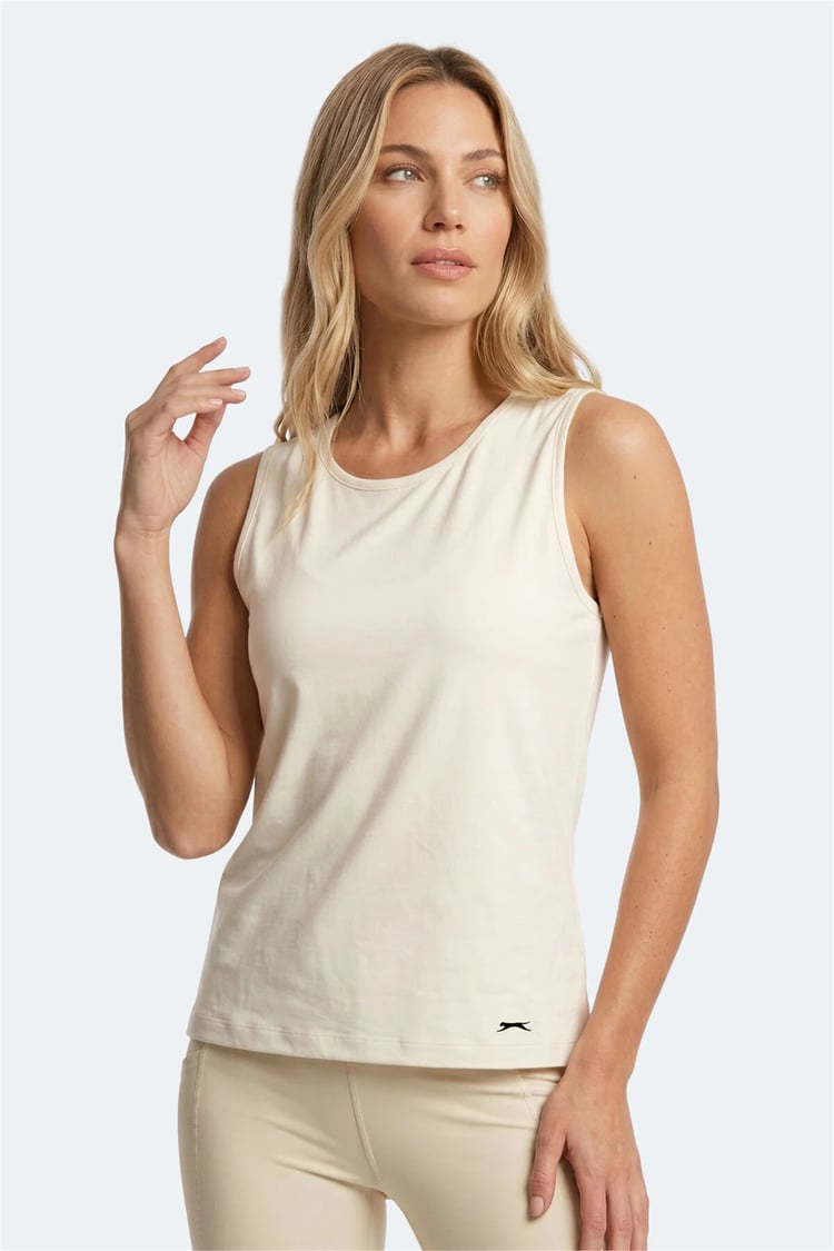 Slazenger Kunde Ekru Kadın Kolsuz T-Shırt