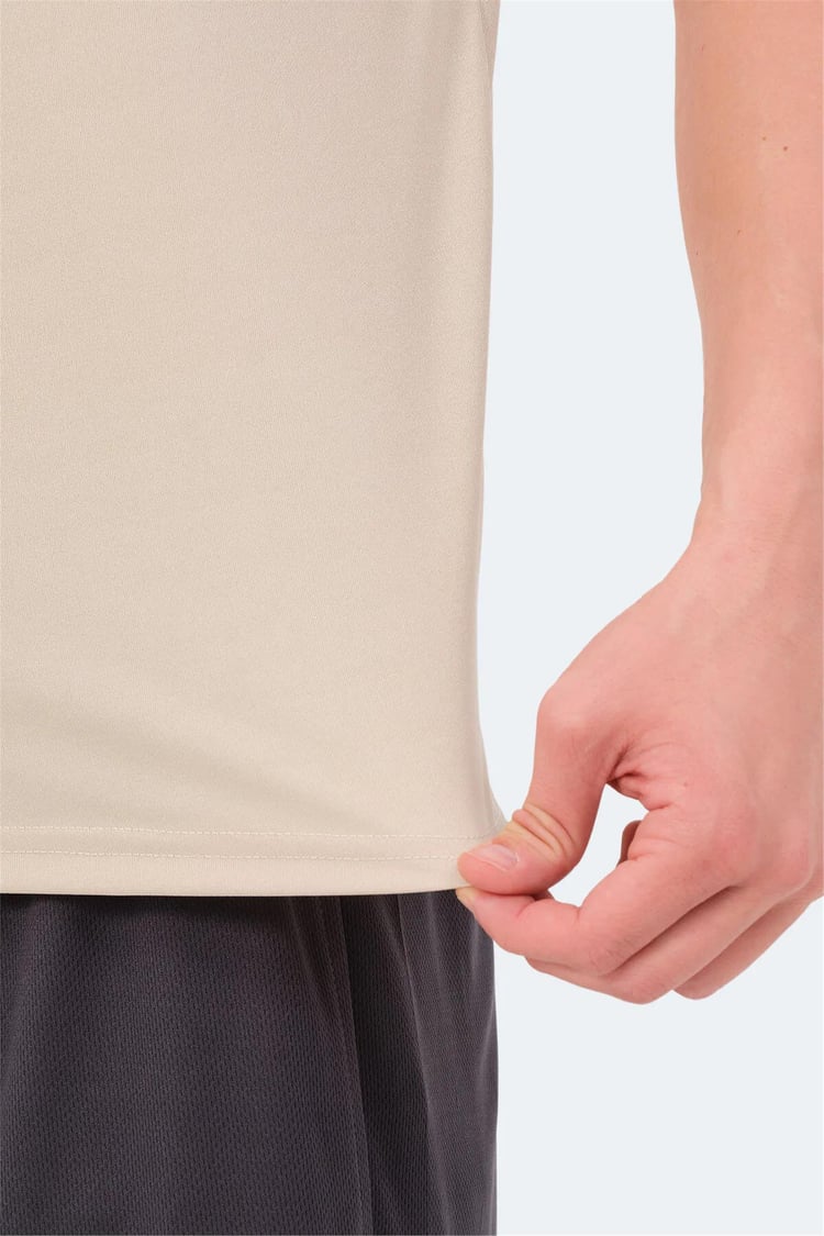 Slazenger Nelu Bej Erkek Bısıklet Yaka Kolsuz Polyester T-Shırt