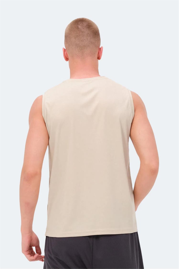 Slazenger Nelu Bej Erkek Bısıklet Yaka Kolsuz Polyester T-Shırt