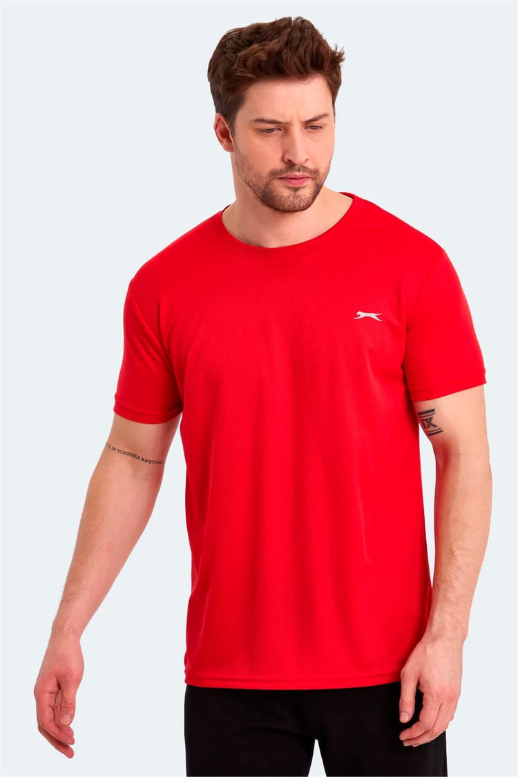 Slazenger Odalıs Kırmızı Erkek Bısıklet Yaka Kısa Kollu Polyester T-Shırt