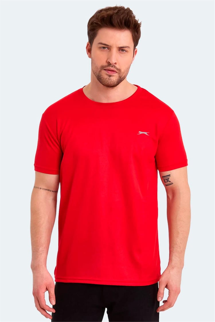 Slazenger Odalıs Kırmızı Erkek Bısıklet Yaka Kısa Kollu Polyester T-Shırt