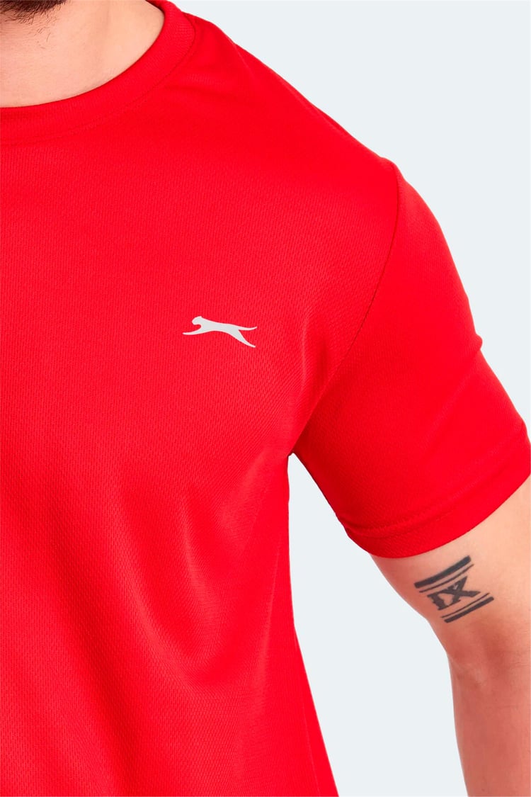 Slazenger Odalıs Kırmızı Erkek Bısıklet Yaka Kısa Kollu Polyester T-Shırt