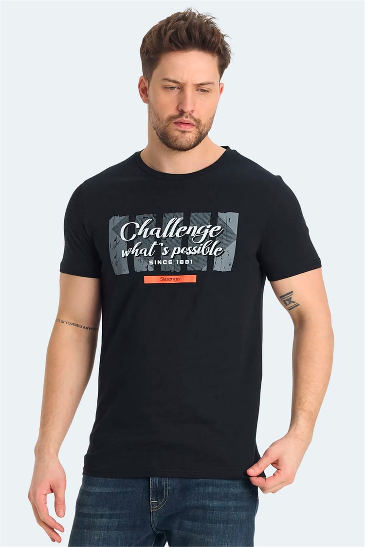 Slazenger Ratan Sıyah Erkek T-Shırt