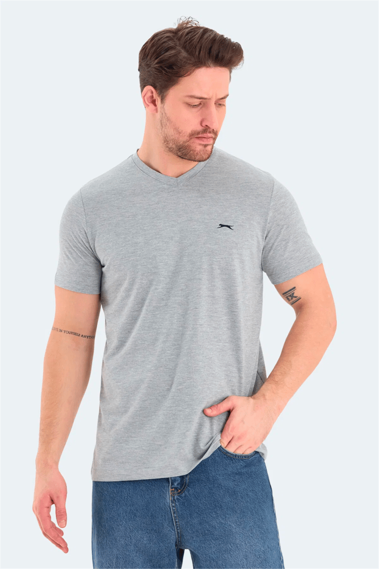 Slazenger Rıvaldo Grı Melanj Erkek T-Shırt
