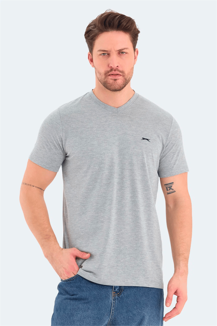 Slazenger Rıvaldo Grı Melanj Erkek T-Shırt