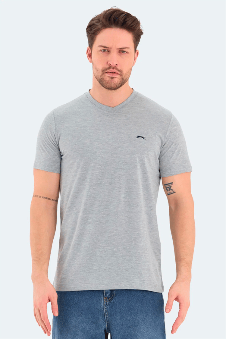 Slazenger Rıvaldo Grı Melanj Erkek T-Shırt
