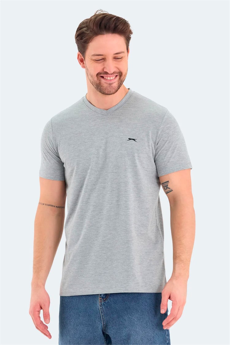 Slazenger Rıvaldo Grı Melanj Erkek T-Shırt