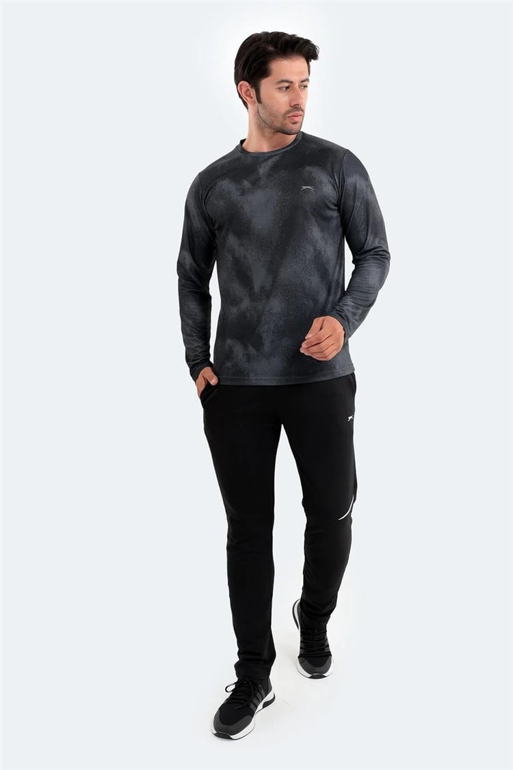 Slazenger St22Te002-500 Ramesh Siyah Erkek Performance Ince Sweatshirt