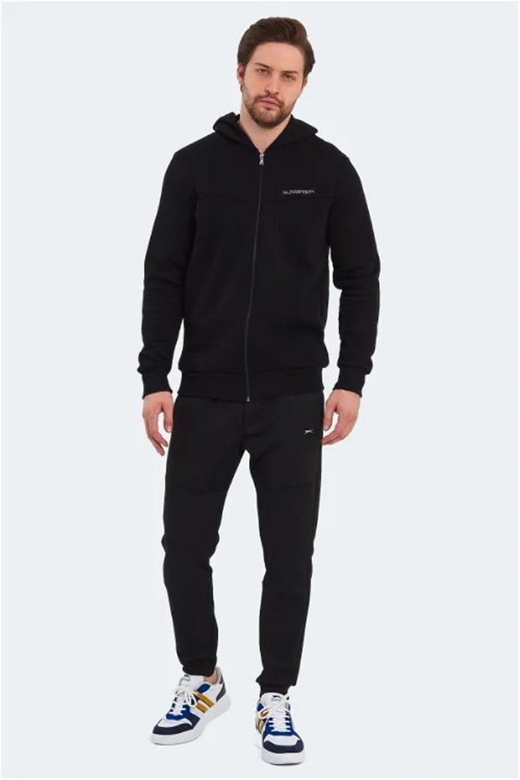 Slazenger St22We095-500 Back Siyah Erkek Fermuarlı Sweatshirt