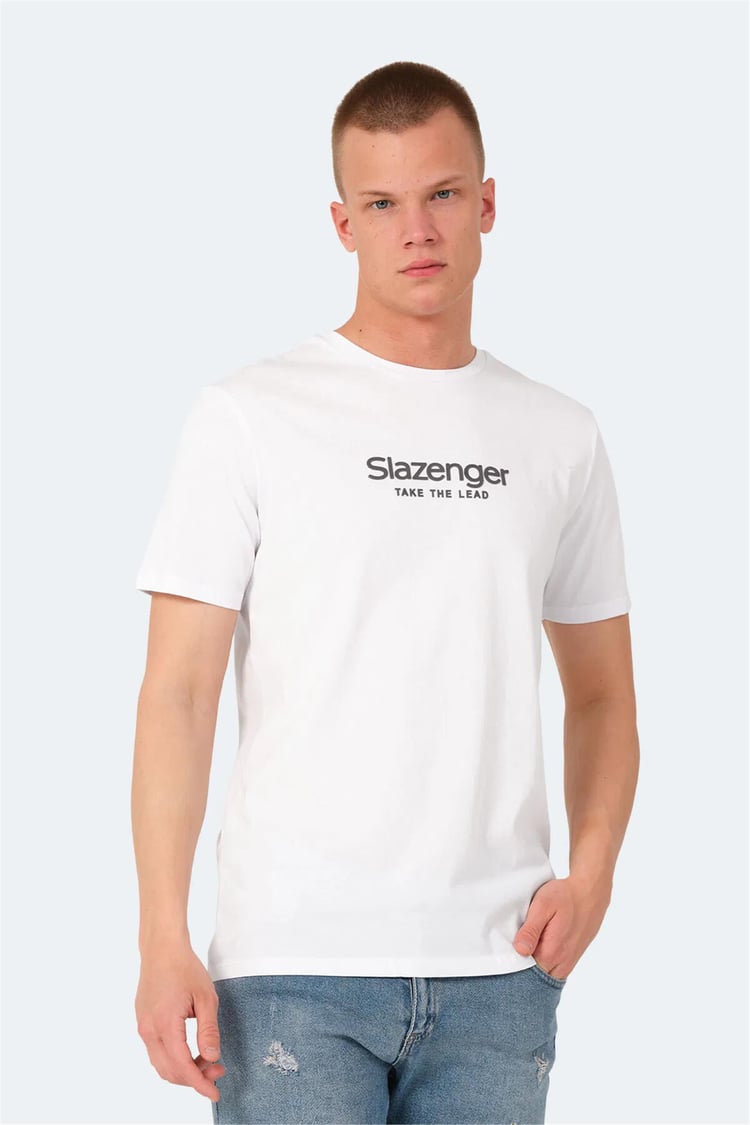 Slazenger Voıtto Beyaz Erkek Bısıklet Yaka T-Shırt