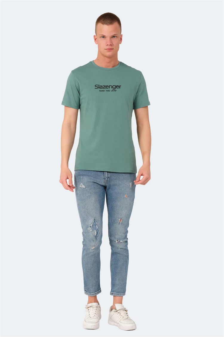 Slazenger Voıtto Su Yesılı Erkek Bısıklet Yaka T-Shırt