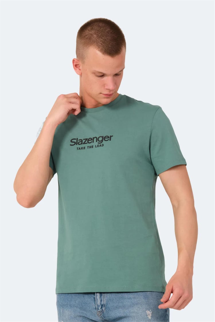 Slazenger Voıtto Su Yesılı Erkek Bısıklet Yaka T-Shırt