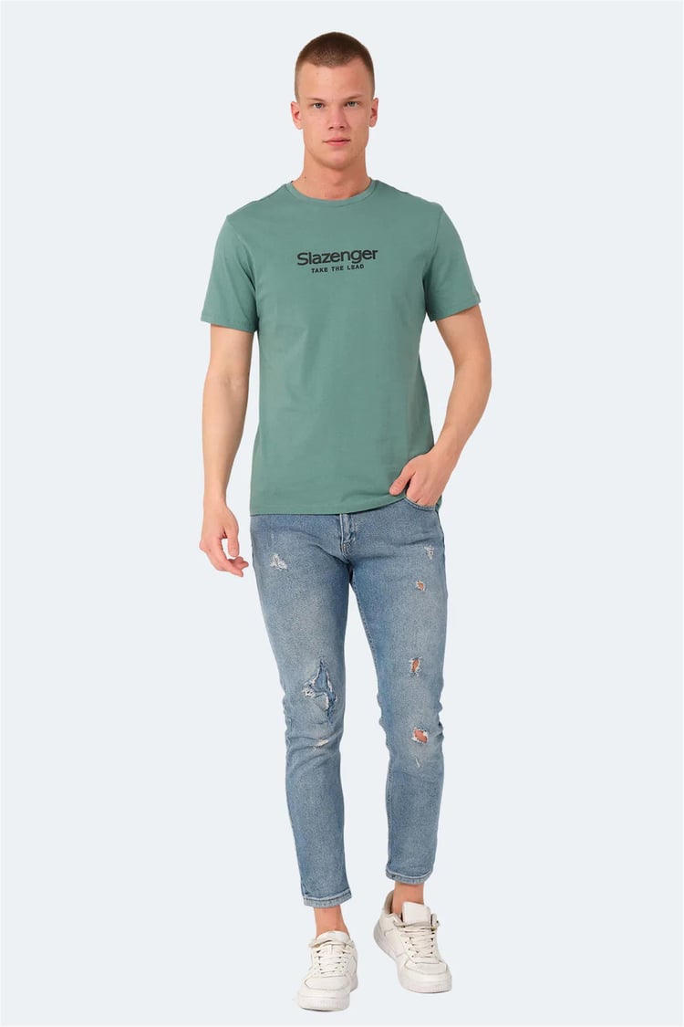 Slazenger Voıtto Su Yesılı Erkek Bısıklet Yaka T-Shırt