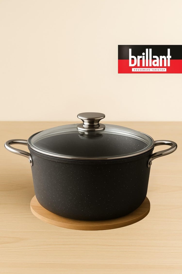 STONE BİO GRANİT DERİN  TENCERE   24 CM 4,5 LİTRE ANTRASİT