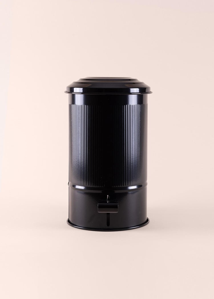 Stripe Mutfak ve Banyo Çöp Kovası Siyah 5 Lt