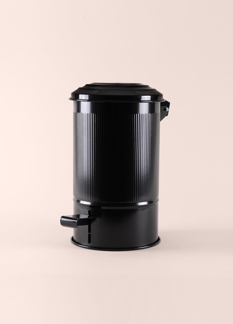 Stripe Mutfak ve Banyo Çöp Kovası Siyah 5 Lt