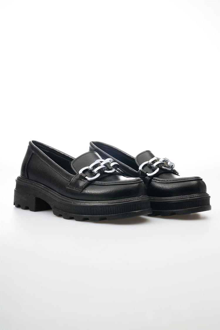 Swell Soft 05 1050 Siyah Kırışık Kadın Loafer Ayakkabı