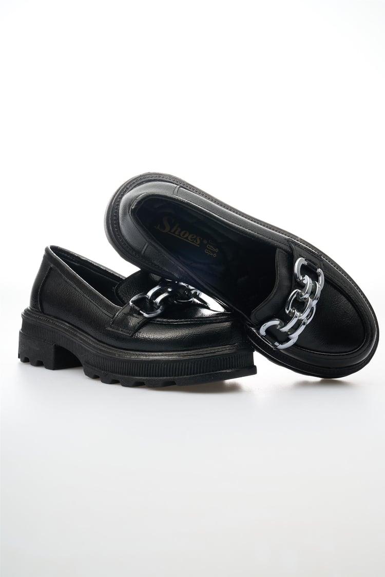 Swell Soft 05 1050 Siyah Kırışık Kadın Loafer Ayakkabı