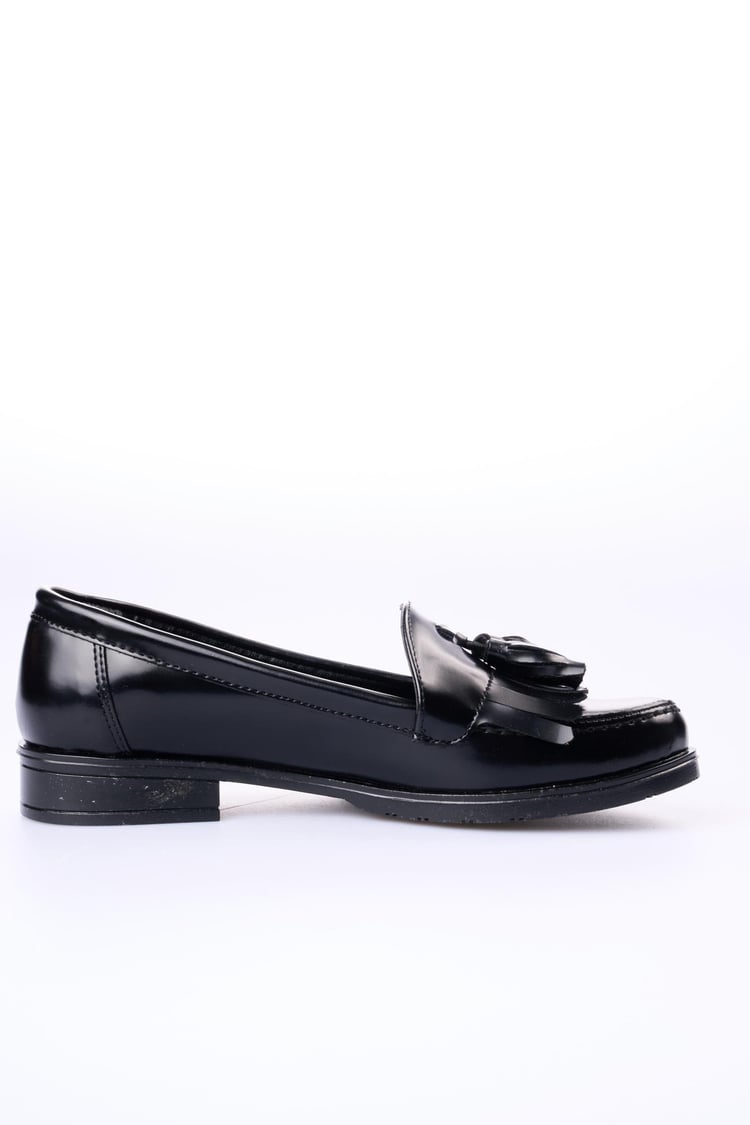Swell Soft 10C01-01 Siyah Rugan Kadın Loafer Ayakkabı