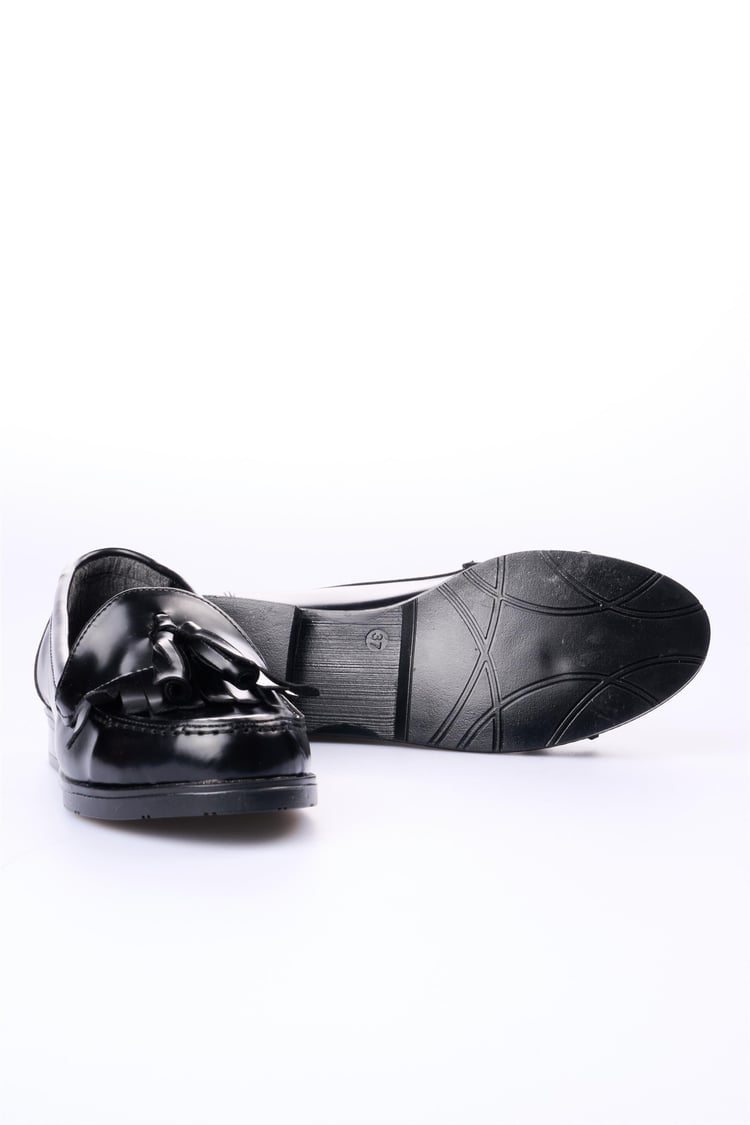 Swell Soft 10C01-01 Siyah Rugan Kadın Loafer Ayakkabı