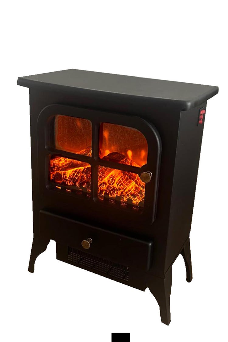 Tektes Elektrikli Şömine Isıtıcı 1850W Fanlı, Gerçek Alev Efektli Dekoratif Soba 