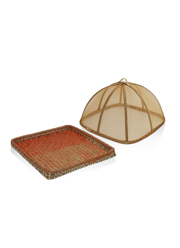 Transparan Bambu Hasır Tepsi 32x32x18 cm