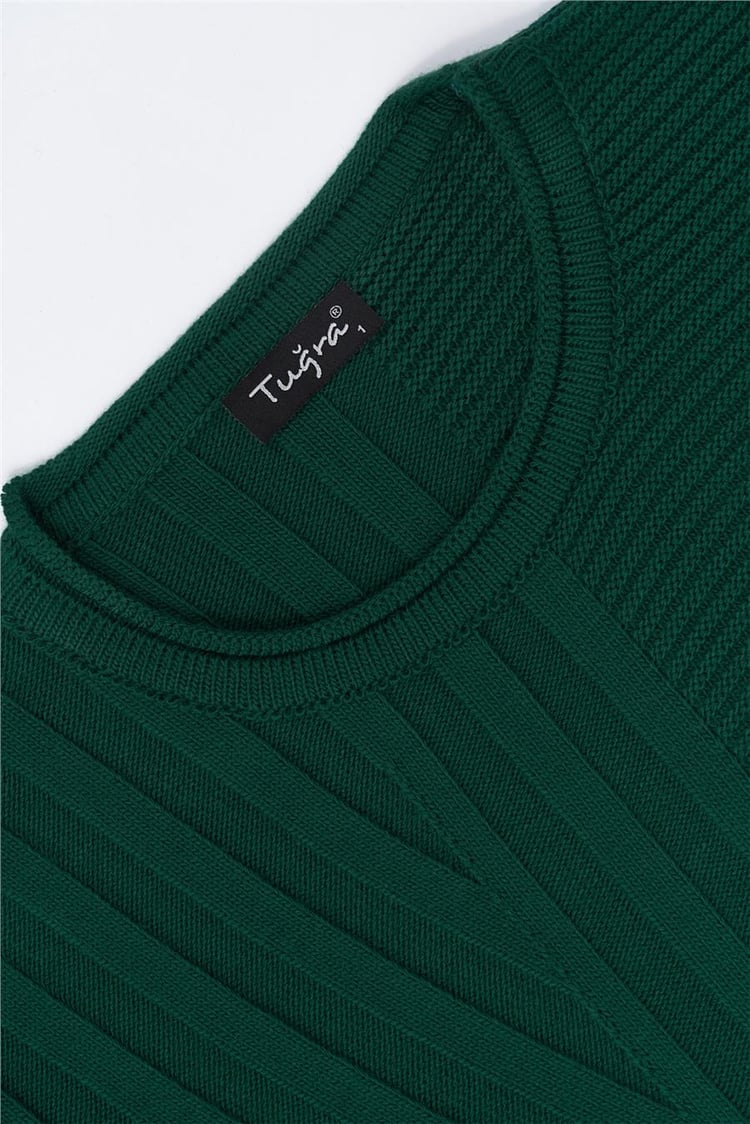 Tuğra Tnk5096 Yeşil Kadın Yarım Balıkçı Yaka Tunik