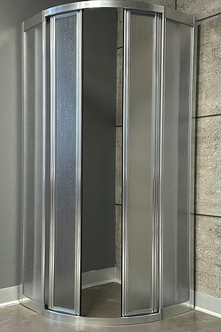 UBM Duşakabin Krom Oval Mika Camlı 80x80 (Teknesiz)