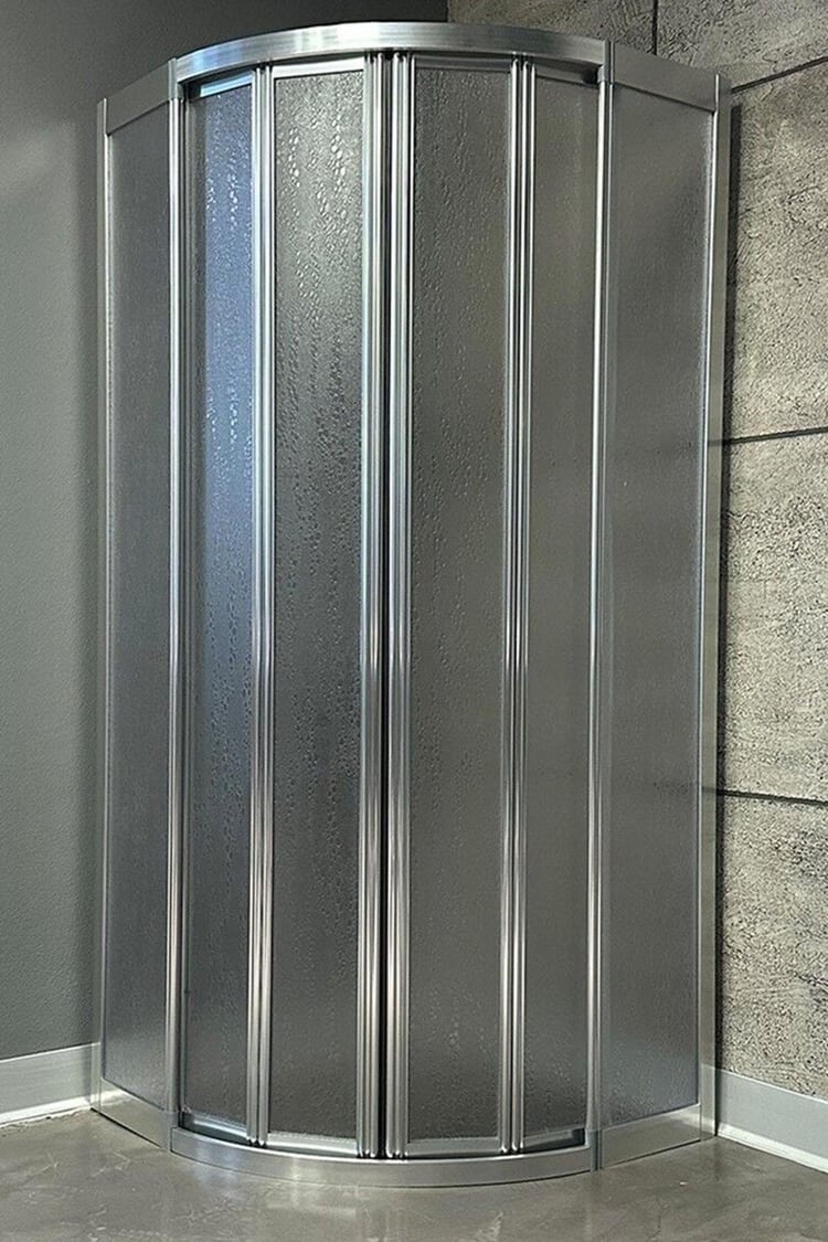 UBM Duşakabin Krom Oval Mika Camlı 80x80 (Teknesiz)