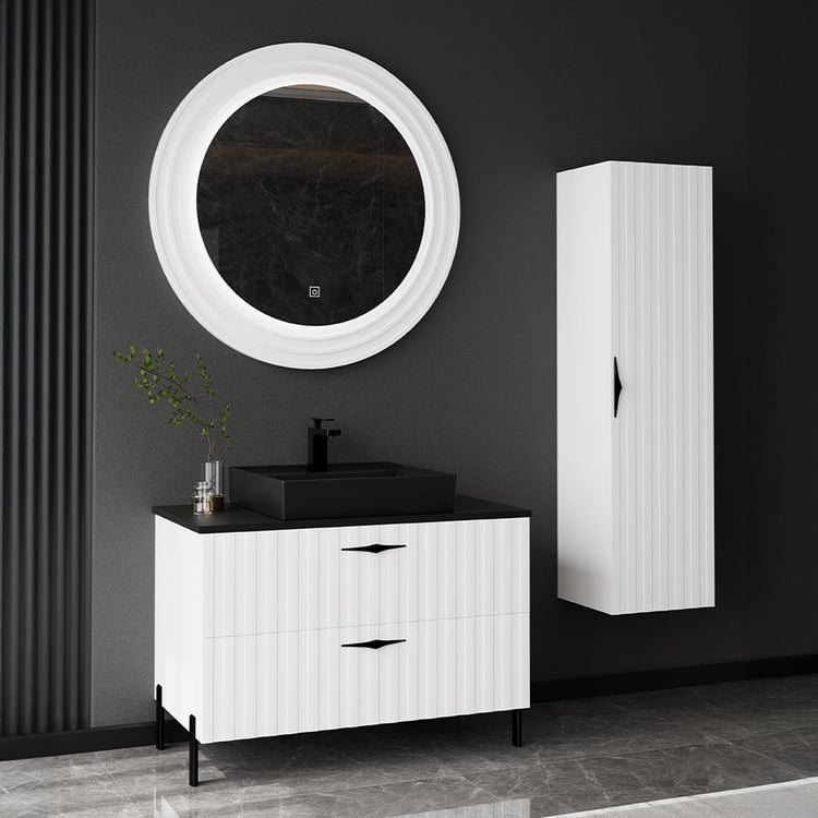 UBM Scoby Lake Boy Dolaplı Banyo Dolabı 90 CM Beyaz