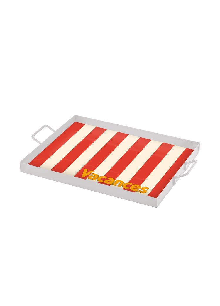 Vacanses Dekoratif Metal Tepsi 40x30 cm