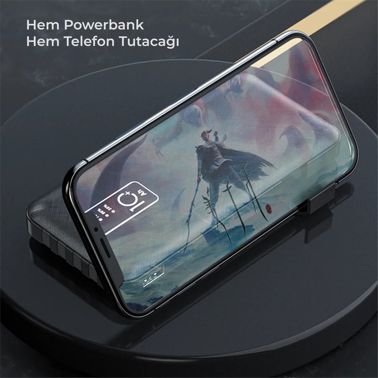 VENANDİN PWB10C1 10.000 Mah Powerbank Entegre Kablolu Dijital Göstergeli Taşınabilir Şarj Cihazı
