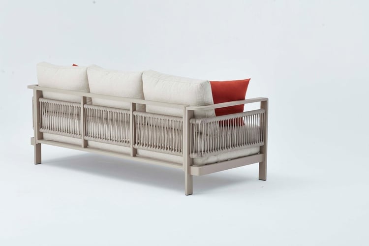 Venedik Bahçe Balkon Üçlü Koltuk - Kum Rengi