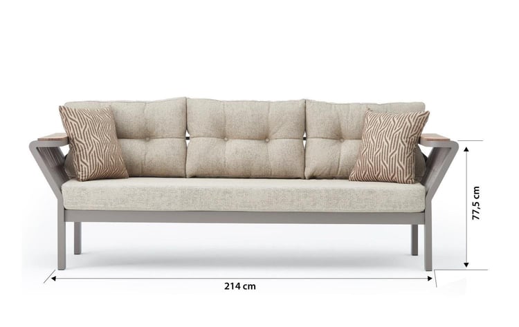 Vicenza Bahçe Balkon Üçlü Koltuk