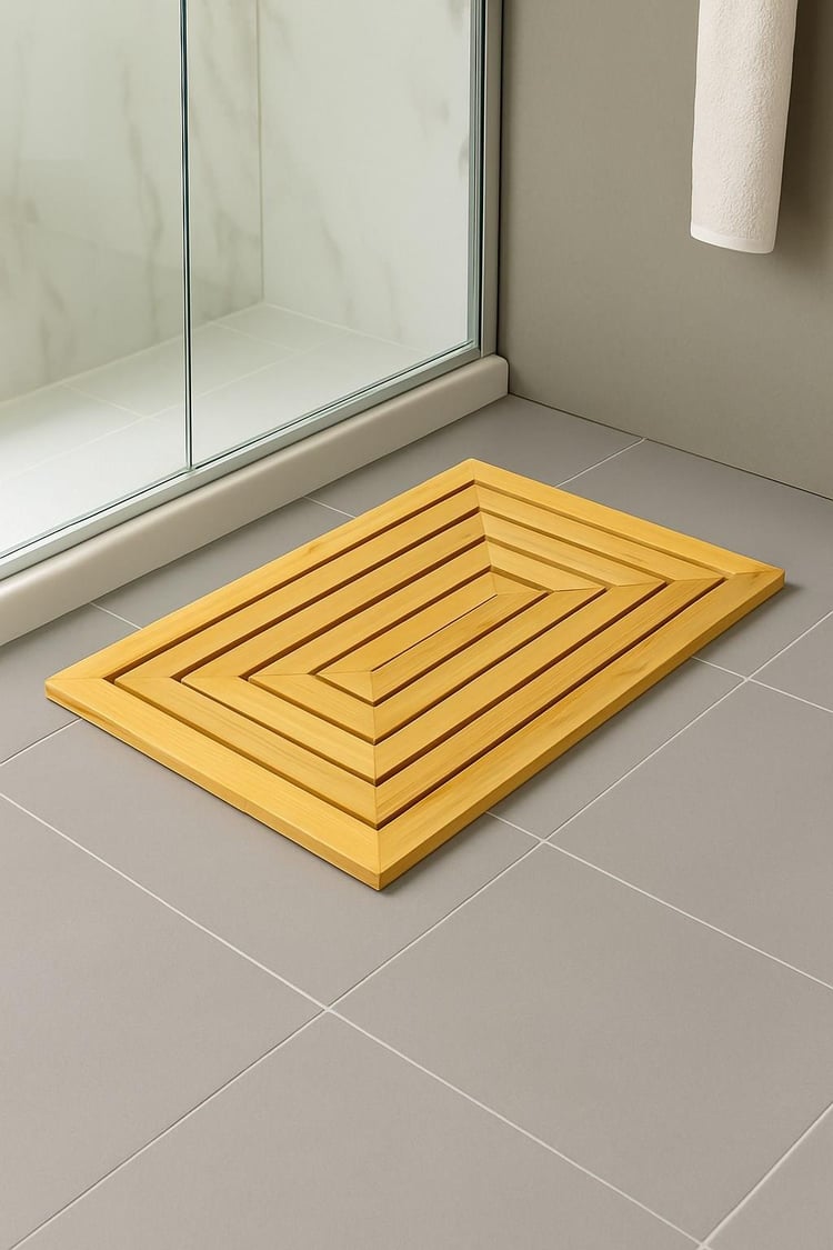 VICHY Doğal Bambu Banyo Paspası – Şık, Dayanıklı Ve Kaymaz Tasarım BR-6701 60X40 X6