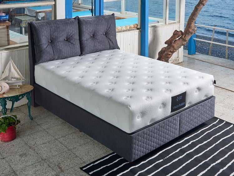 Visco Fusion Yatak 100x200 Tek Kişilik Paket Yaylı Visco Süngerli Yatak Extra Lüks Yumuşak Özel Tasarım