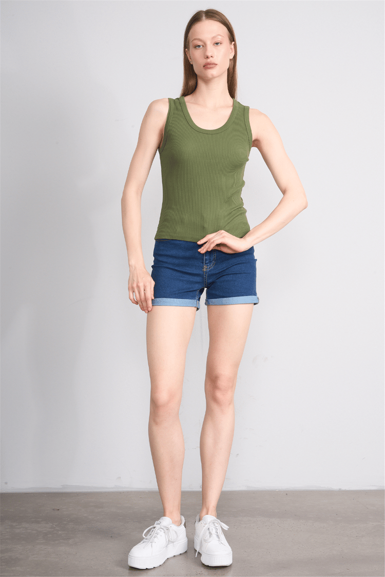 Volumex Y26 Vlmb-512/1 Haki Kadın Atlet Crop T-shirt