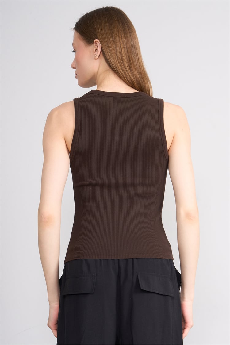 Volumex Y26 Vlmb-512/1 Kahve Kadın Atlet Crop T-shirt